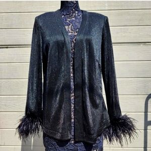 Alex Evenings Feathered Cardigan